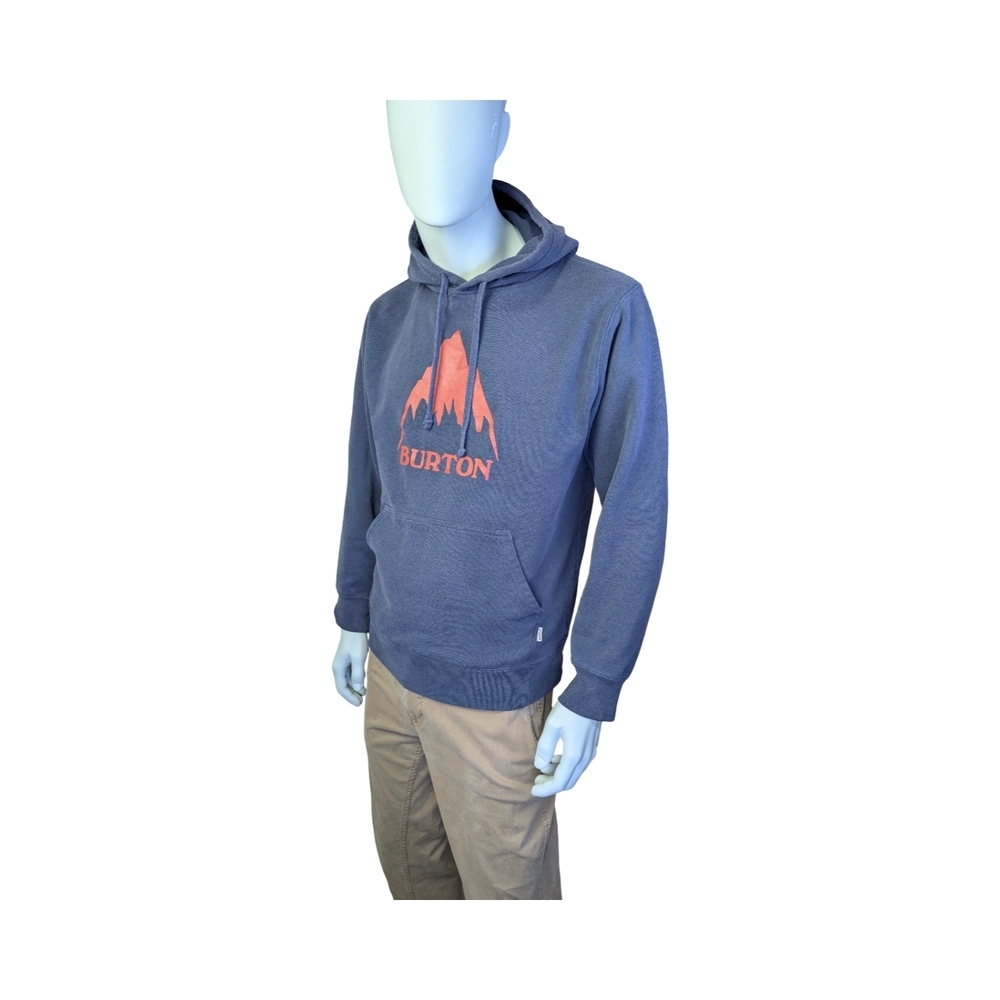 Burton Mountain Logo Navy Pullover Hoodie | Snowboard Skate | Men's Medium